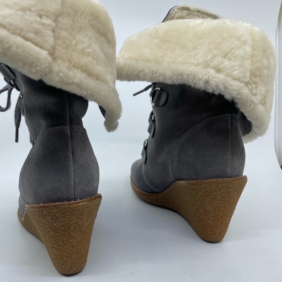 Cole Haan Waterproof Shearling Wedge Booties size 7B - Picture 12 of 16
